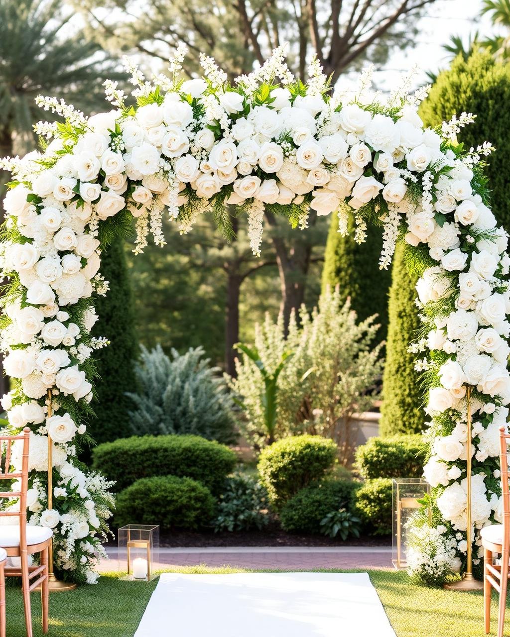 Arco floral do altar